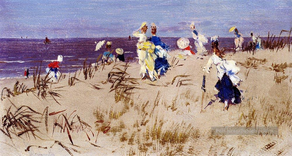 Femmes élégantes sur la plage femmes Kaemmerer Frederik Hendrik Peintures à l'huile